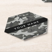 Gray Camouflage Pattern, Your name, Personalize Untersetzer (angewinkelt)