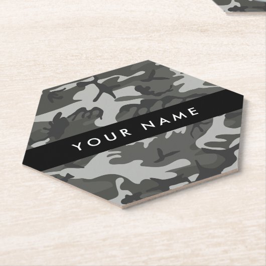 Gray Camouflage Pattern, Your name, Personalize Untersetzer (angewinkelt)
