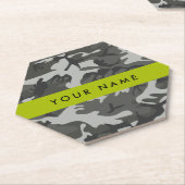 Gray Camouflage Pattern, Your name, Personalize Untersetzer (angewinkelt)
