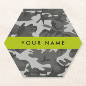 Gray Camouflage Pattern, Your name, Personalize Untersetzer (Vorderseite)
