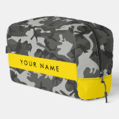 Gray Camouflage Pattern, Your name, Personalize Waschbeutel (Rechte Ecke)