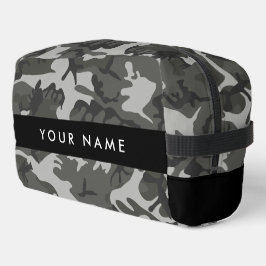 Gray Camouflage Pattern, Your name, Personalize Waschbeutel