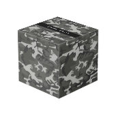 Gray Camouflage Pattern, Your name, Personalize Würfel (Rückseite Schrägansicht)