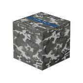 Gray Camouflage Pattern, Your name, Personalize Würfel (Rückseite Schrägansicht)