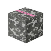 Gray Camouflage Pattern, Your name, Personalize Würfel (Rückseite Schrägansicht)