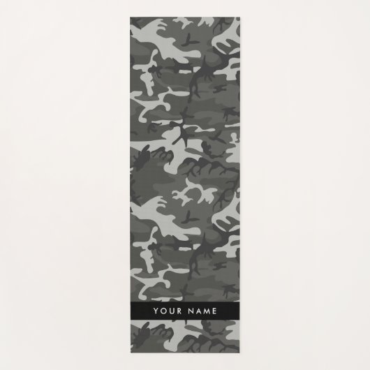 Gray Camouflage Pattern, Your name, Personalize Yogamatte (Vorderseite)