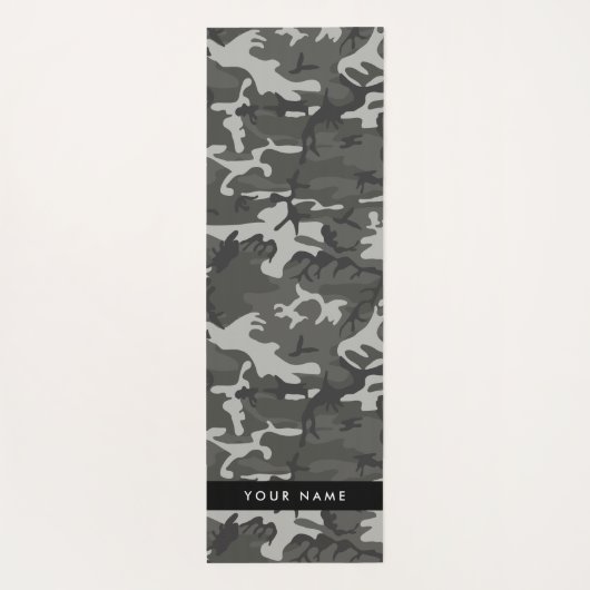 Gray Camouflage Pattern, Your name, Personalize Yogamatte (Rückseite)