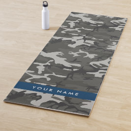 Gray Camouflage Pattern, Your name, Personalize Yogamatte