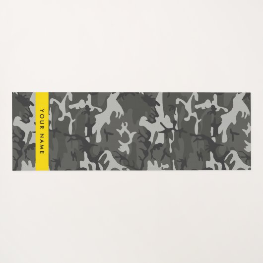 Gray Camouflage Pattern, Your name, Personalize Yogamatte (Rückseite (Horizontal))