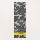 Gray Camouflage Pattern, Your name, Personalize Yogamatte (Rückseite)