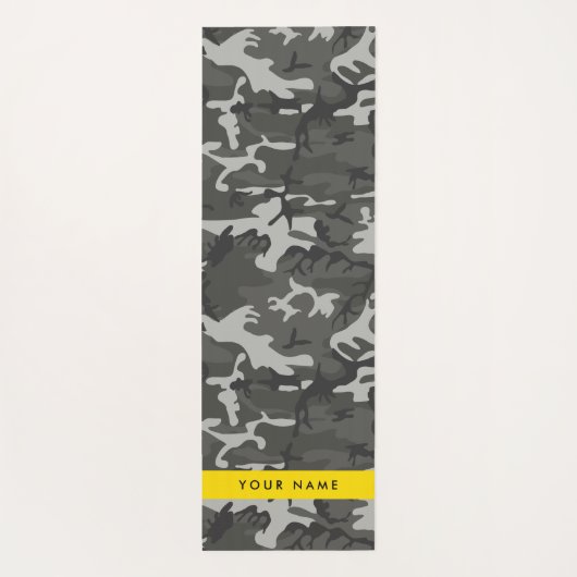 Gray Camouflage Pattern, Your name, Personalize Yogamatte (Rückseite)