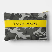 Gray Camouflage Pattern, Your name, Personalize Zubehörtasche (Rückseite)