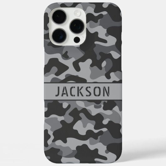 Gray Camouflage Personalized Case-Mate iPhone Hülle (Rückseite)