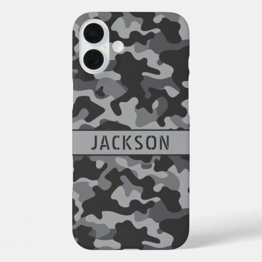 Gray Camouflage Personalized Case-Mate iPhone Hülle (Rückseite)