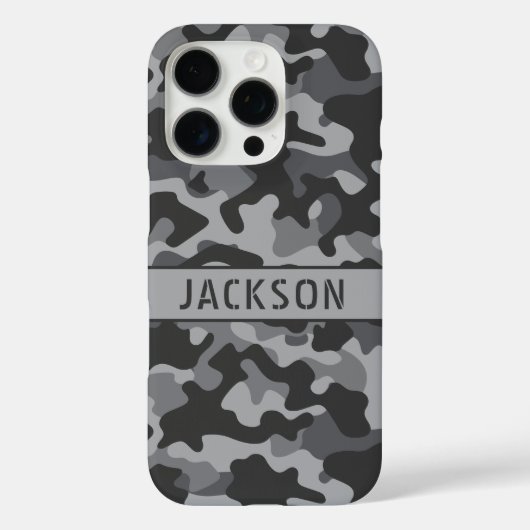 Gray Camouflage Personalized Case-Mate iPhone Hülle (Rückseite)