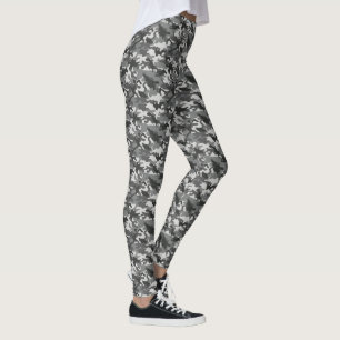 Gray Camouflage Print Women's Leggings