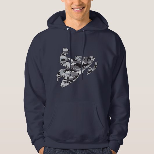 Gray Camouflage Snomobile Hoodie (Vorderseite)