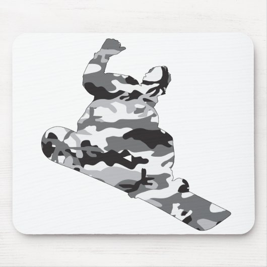 Gray-Camouflage-Snowboarder Mousepad (Vorne)