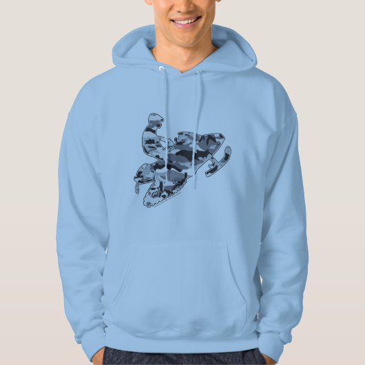 Gray Camouflage Snowmobile Hoodie (Vorderseite)