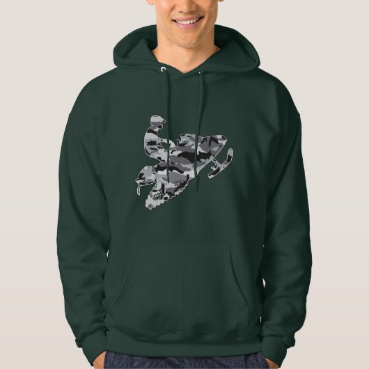 Gray Camouflage Snowmobile Hoodie (Vorderseite)
