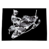 Gray Camouflage Snowmobiler Große Geschenktüte (Vorderseite)