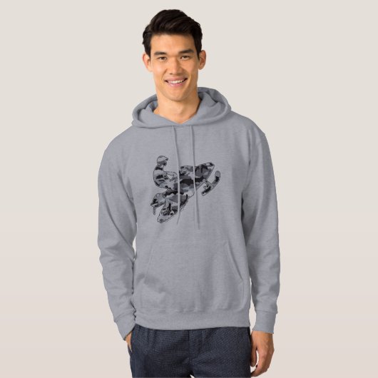 Gray Camouflage Snowmobiler Hoodie (Vorne ganz)