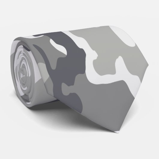 Gray Camouflaged Pattern Krawatte (Gerollt)