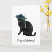 Gray Cat Abschluss Card Karte (Gelbe Blume)