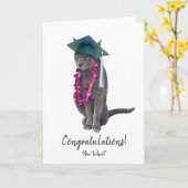 Gray Cat Abschluss Card Karte (Gelbe Blume)