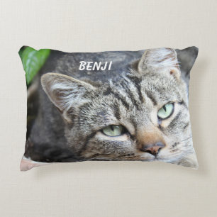Gray Cat Accent Pillow Dekokissen