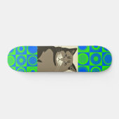GRAY CAT ART SKATEBOARD (Horizontal)