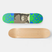 GRAY CAT ART SKATEBOARD (Horizontal)