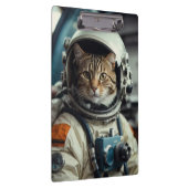 Gray Cat Astronaut im Weltraum Klemmbrett (Rechts)