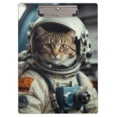 Gray Cat Astronaut im Weltraum Klemmbrett (Vorderseite)