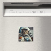 Gray Cat Astronaut im Weltraum Magnet (In Situ (Geschirrspüler))