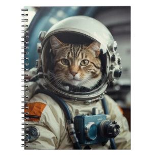 Gray Cat Astronaut im Weltraum Notizblock
