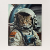 Gray Cat Astronaut im Weltraum Puzzle (Vertikal)