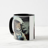 Gray Cat Astronaut im Weltraum Tasse (Vorderseite Links)