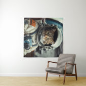 Gray Cat Astronaut im Weltraum Wandteppich (Beispiel (Horizontal))