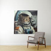 Gray Cat Astronaut im Weltraum Wandteppich (Beispiel)