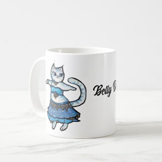 Gray Cat Belly Dancer Kaffeetasse (Vorderseite Links)