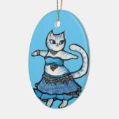 Gray Cat Belly Dancer Keramik Ornament (Links)
