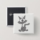 Gray Cat Button (Vorne & Hinten)