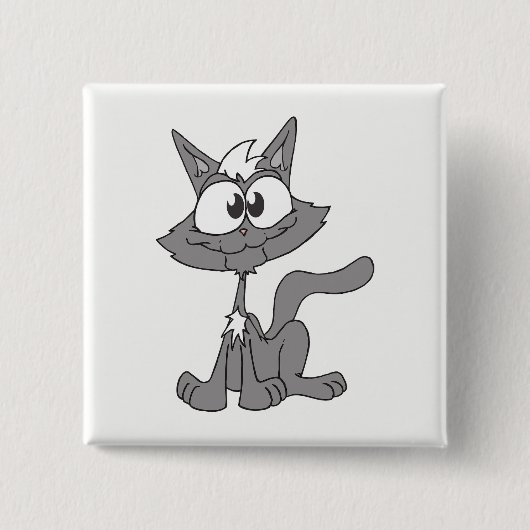 Gray Cat Button (Vorderseite)