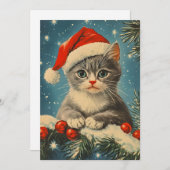 Gray Cat Christmas Feiertagskarte (Vorne/Hinten)
