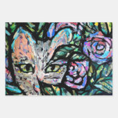 Gray Cat Collage Art Kitty Cats Collages Geschenkpapier Set (Vorderseite 2)