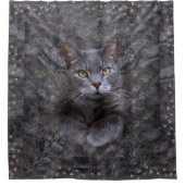 Gray Cat Duschvorhang (Vorderseite)