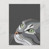 Gray Cat Face Postkarte (Vorderseite)