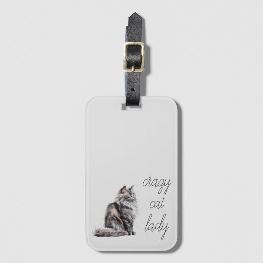 Gray Cat Gepäckanhänger (Vorderseite Vertikal)