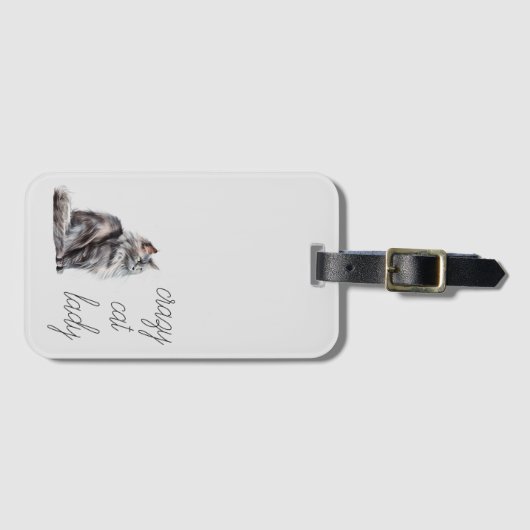 Gray Cat Gepäckanhänger (Vorderseite (Horizontal))